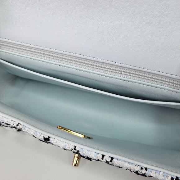 Chanel 25S Mini Classic Flap Mixed Fibers Blue Tweed Crossbody - Picture 6 of 15